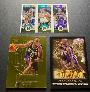 MITCH RICHMOND 3 card lot PWE SHIP Sacramento Kings EX/NM