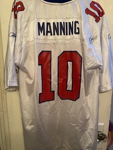 Manning #10 New York Giants football Reebok Jersey Autographed Jersey Xl - Picture 1 of 9