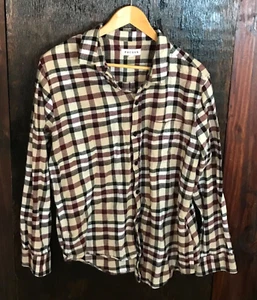 PacSun Button Flannel Long Sleeve Black/White/Tan Plaid |Men’s Size Large - Picture 1 of 6
