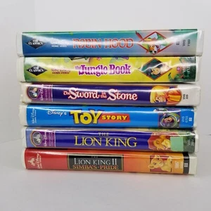 Disney Clamshell VHS Lot Lion King Sword in the Stone Jungle Book Robin Hood - Picture 1 of 15