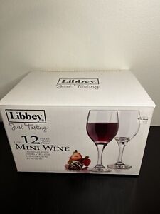 Box 12 LIBBEY MINI Wine ‘Just Tasting’ Glasses 5.75” Cordials 4 Oz Crystal clear