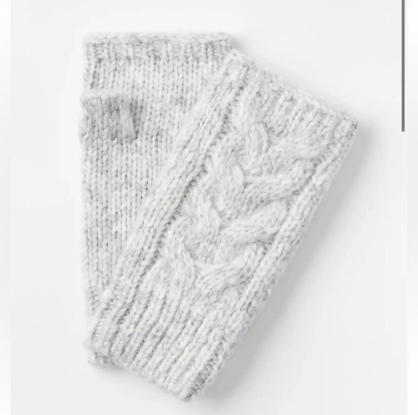 LOFT NWT Cable Fingerless Gloves - Soft Heather Gray - Image 1 of 1