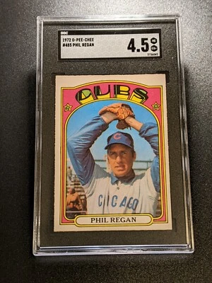 1972 O-Pee-Chee Phil Regan SGC 4.5 #485 Cubs Vintage Baseball VERY LOW POP!!! - Image 1 of 2