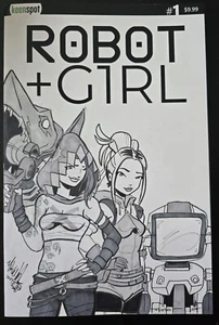 Robot + Girl #1 ~ Original Sketch By Mike White - Arcane Jinx With Robot & Girl - Picture 1 of 2