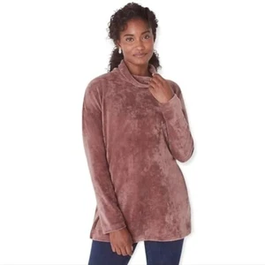 Túnica Pure Jill Rosa Malva Terciopelo Aplastado Capucha Cuello Talla XS - Imagen 1 de 8