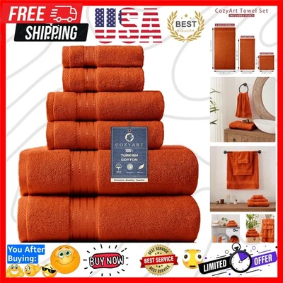 优雅 6 件浴巾套装收获南瓜 - 适合家庭和水疗使用 — 第 1/4 张图片