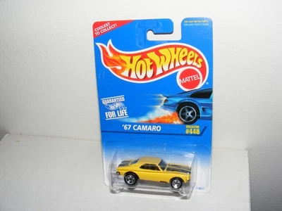 Hot Wheels Collector # 448 '67 Camaro 1995, amarillo, capó de apertura, casi como nuevo Foto 1 de 3