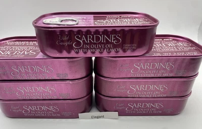 7 x Sardinas Trader Joe’s en aceite de oliva AOVE con sabor a humo 7 latas capturadas silvestres Foto 1 de 2