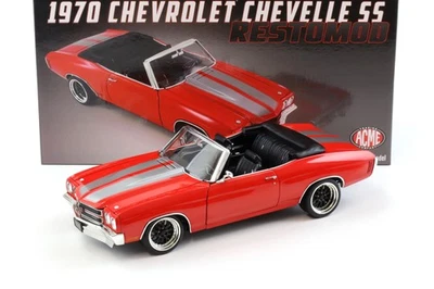 1:18 ACME 1970 Chevrolet Chevelle SS Convertible Restomod bright red/ silver str