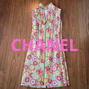 Chanel Hemdblusenkleid rundes Muster ärmellos Größe 34 gebraucht - Bild 1 von 5