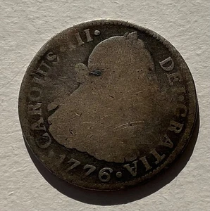 1776 MEXICO PLATA COLONIA ESPAÑOLA 2 REALES - Imagen 1 de 5