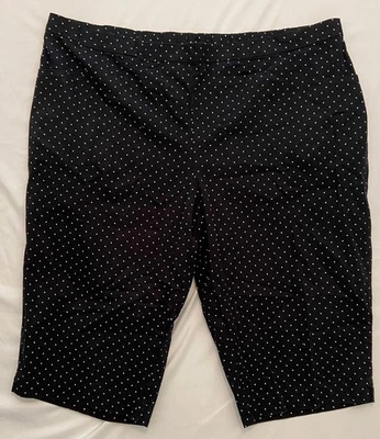 Hanes Just My Size Plus 4X Black w/Polka Dots Pull-On Stretch Capri Pants 44x18 - Image 1 of 4