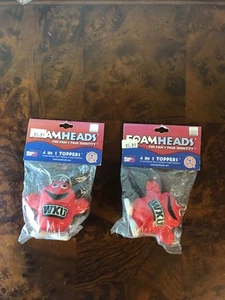 WESTERN KENTUCKY UNIVERSITY - ROJO GRANDE - 2 toppers de lápiz FoamHead - Nuevo con etiquetas - Imagen 1 de 1