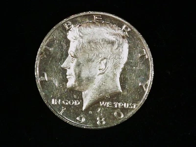 1980-S Proof Kennedy Half Dollar (clad), Circulated. Free Shipping! - Image 1 of 2