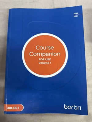 2025 2026 Barbri Course Companion For UBE Volume 1 UBE CC 1 Law Book - Image 1 of 4