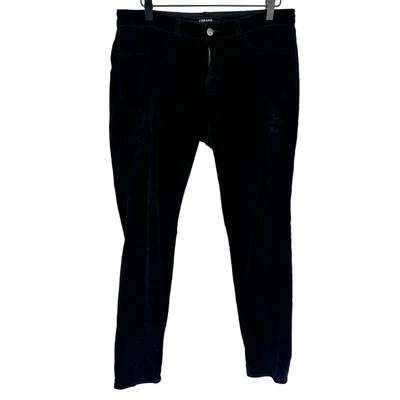 Pantalones de pierna súper ajustados de terciopelo marca J tiro medio negros invierno bohemios suaves 28 Foto 1 de 4