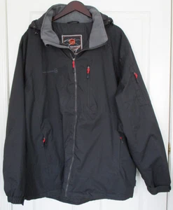 Free Country Full Zip Black Winter Jacket Coat Mens Size 3XLT  Removable Hood - Picture 1 of 9