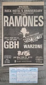 RAMONES, JUBILÄUM IM RITZ, 16.12.1989 ORIGINALTICKET, ZEITUNGSAUSSCHNITT - Bild 1 von 4