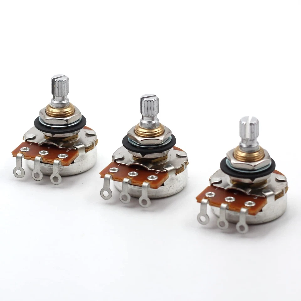 Bourns 250k Short Shaft Audio Potentiometers - Set of Three (3x)