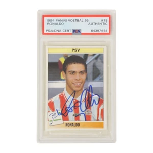 Ronaldo Nazario Signed 1995 Panini Voetbal 95 Rookie Sticker – PSA Authentic - Picture 1 of 2
