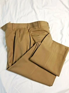 Pantalone Uomo Elegante 38x32 100% LANA Marrone Chiaro Casual Pantaloni da Lavoro Pantaloni Slacks - Foto 1 di 3