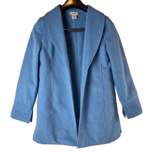 Travelsmith Cardigan Jacket Open Front Soft Blazer Womens Small Blue Long - Picture 1 of 8