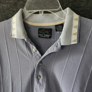 Sz M Greg Norman Collection Polo Shark Tooth Collar Vintage '90s Short Sleeve - Picture 1 of 7