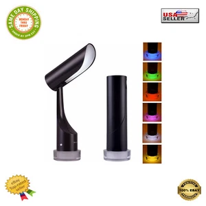 Akku LED Schreibtischlampe mit USB Anschluss Touch Control dimmbar mit RGB Lichtsockel - Bild 1 von 19