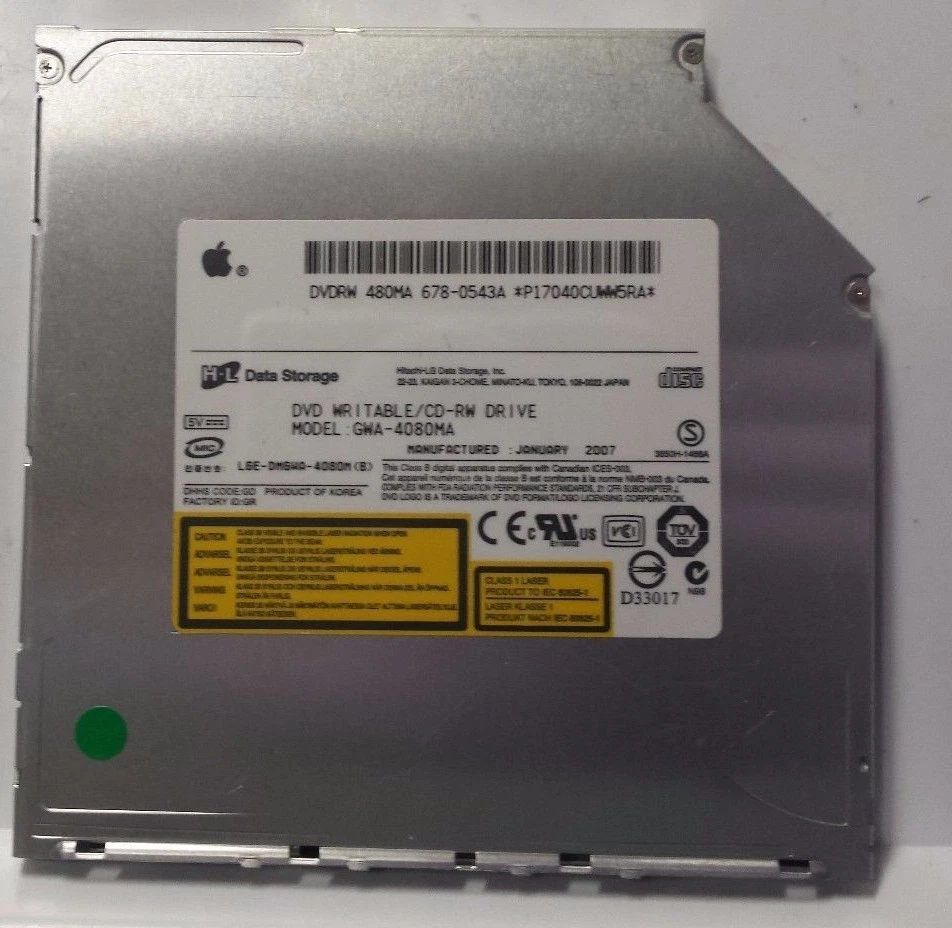 APPLE MACBOOK PRO DVD A1181 A1211 A1226 A1260 480MA OPTICAL DVD GWA-4080MA DRIVE - Image 1 of 3
