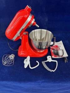 KitchenAid Artisan Mini batidora de pie con cabezal inclinable de 3,5 cuartos (color salsa caliente) - Imagen 1 de 6
