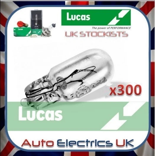 300 x 501 LUCAS SIDE LIGHT NUMBER PLATE PUSH IN CAR BULB CAPLESS 12V 5W LLB501 - Image 1 of 1