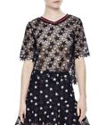 Sandro Paris "Star Guipere-Lace" Top In French Navy Size 1
