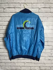 Chaqueta cortavientos Adidas para hombre Cal Surf azul brillante aspecto húmedo L RARA - Imagen 1 de 7