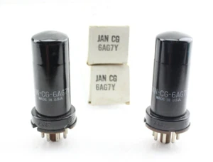 New Qty 2 NOS GE JAN CG 6AG7Y Matched Pair Date Codes 1964 Metal Can Made in USA - Picture 1 of 9