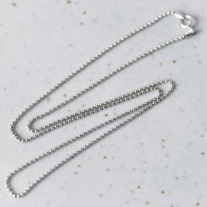 Collar de plata esterlina 16"" 18"" con cuentas de 1,2 mm A2873 - Imagen 1 de 4