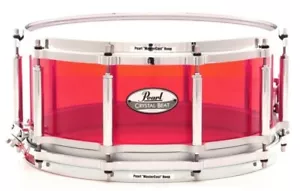More details for pearl crb1465s free floating crystal beat snare 14x6.5in, ruby red