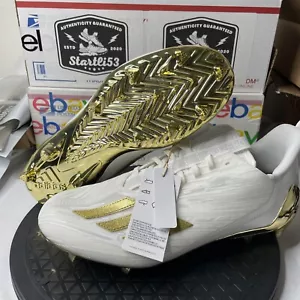 Adidas Adizero tacchetti calcio bianco oro metallizzato GX5122 uomo taglia 12,5 nuovi - Foto 1 di 12
