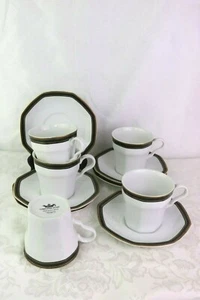 Christopher Stuart BLACK DRESS Cup & Saucers Y0009 8 " 10 Piece Set - Picture 1 of 7