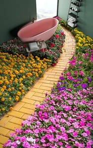 3D Charming Garden K1400 Floor WallPaper Murals Wallpaper Mural Print Luna 2024 - Picture 1 of 11