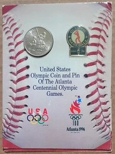 1996 UNITED STATES OLYMPIC $1/2 COIN & PIN SET OF THE ATLANTA CENTENNIAL GAMES - Picture 1 of 9
