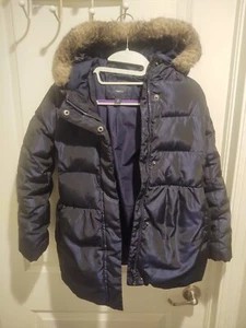 Gap Kids L (Size 10) Purple Winter Jacket with furry Hood - Picture 1 of 7