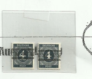 GERMANY- TWO UNAUTHORIZED TYPE A119 OVERPRINTS ON 4pfg. STAMPS-DIFF. TONES - Picture 1 of 2