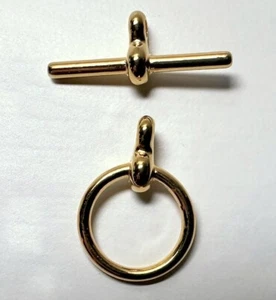Toggle Clasps,12 Sets Gold Plated with 12mm Round Ring & 18mm Bar * - Picture 1 of 3
