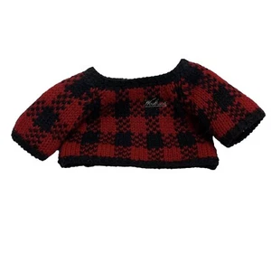 Suéter de felpa Woolrich vintage solo se adapta a oso de peluche 21” 1988 rojo Chrisha negro # - Imagen 1 de 5
