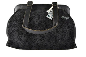 Bolso de Mujer Split CACHEMIRA FLORAL Flor Negra Vegana con Cremallera (D) - Imagen 1 de 9
