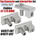 Set of 3 K4977-INT Tap Connector With Internal Hex Set Screw 12-1/0 AWG Aluminum