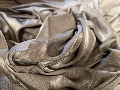 THE FABRIC MERCHANT Disco Schimmer Elasthan Stretch Jersey Stoff, Meterware - Dark Mushroom