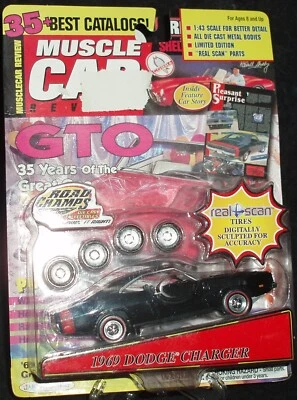 ROAD CHAMPS 1969 DODGE CHARGER RT BLACK/RED REAL SCAN TIRES & WHEELS 1/43 O Sc - Image 1 of 4