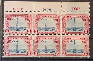US C11 1928 Beacon Plate Block of 6 Mint never Hinged OG 19572 19576 TOP - Picture 1 of 1