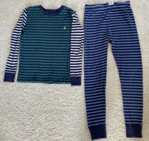 Gap Kids Boys Pajama 2pcs set T-shirt and Pants Striped Blue Green size 12 - Picture 1 of 13